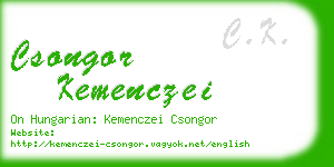 csongor kemenczei business card